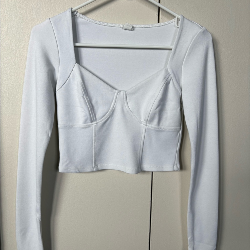 Garage white long sleeve top